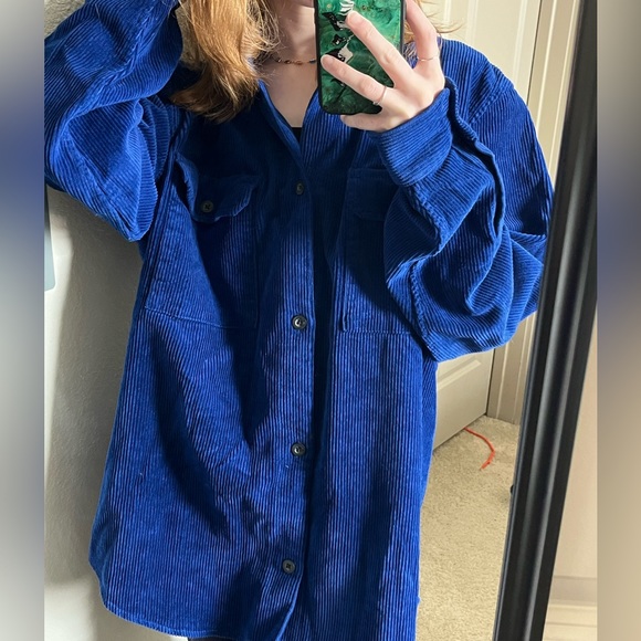 Men’s GAP cobalt blue corduroy jacket / shacket / overshirt / boyfriend-shirt. - Picture 3 of 8